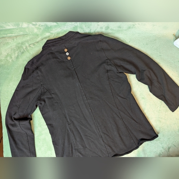 White Lotus Lifestyle Cotton Black Shirt Jacket Women's Large - Picture 3 of 3